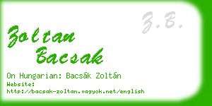 zoltan bacsak business card